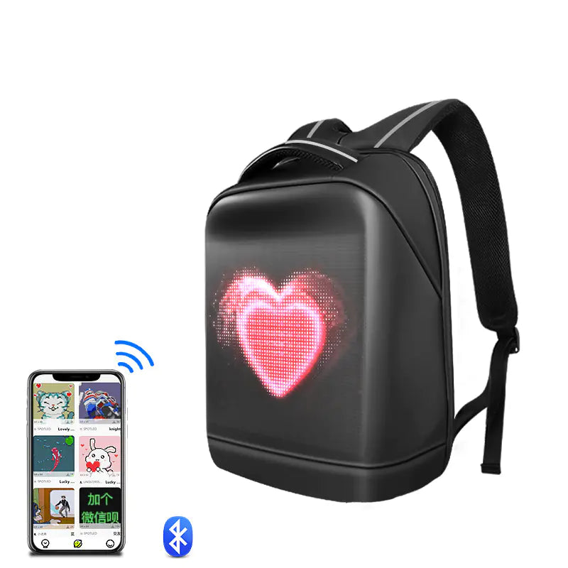LED Backpack with Display Screen for Outdoor Travel