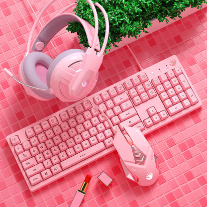 Cute Pink Mechanical Gaming Keyboard for Girls