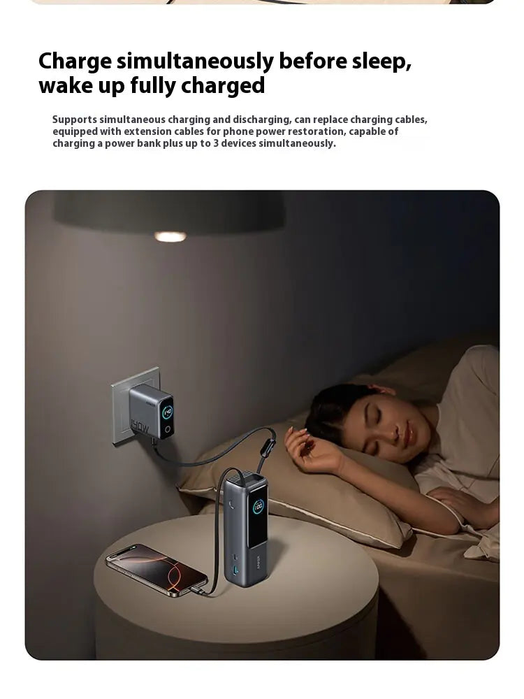 Two-wire Power Bank 25000mAh Fast Charging