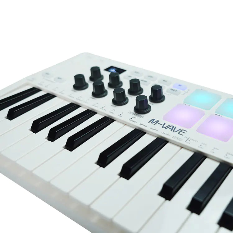 Portable MIDI Keyboard Controller with RGB Pads