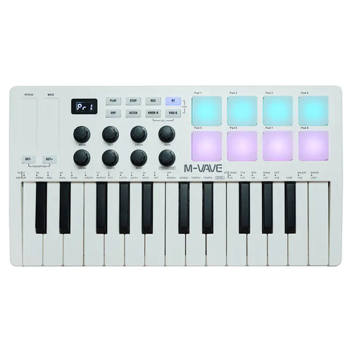 Portable MIDI Keyboard Controller with RGB Pads