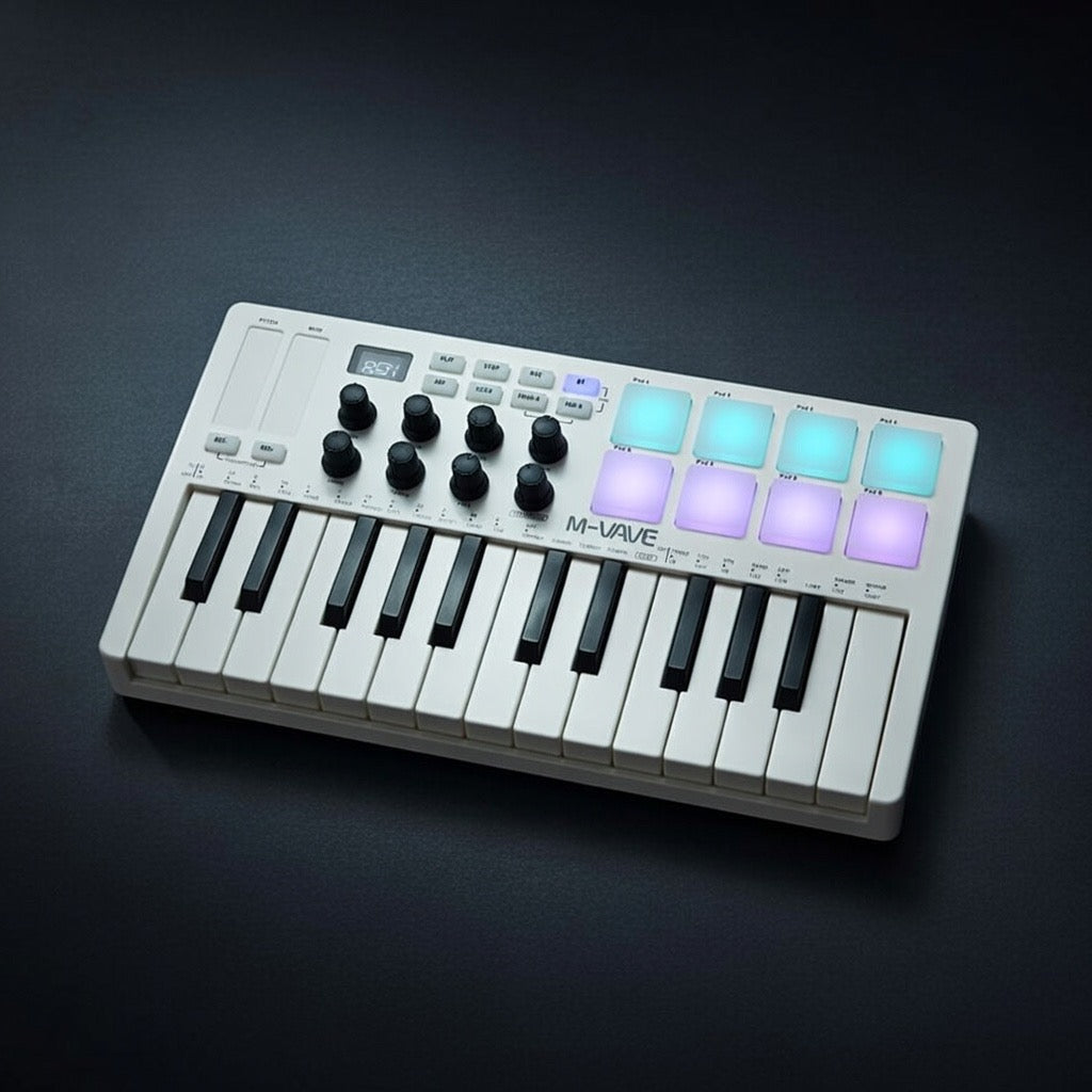 Portable MIDI Keyboard Controller with RGB Pads