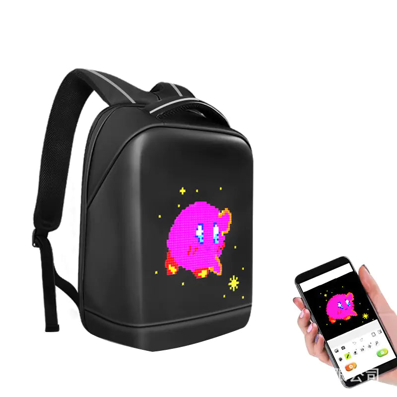 LED Backpack with Display Screen for Outdoor Travel