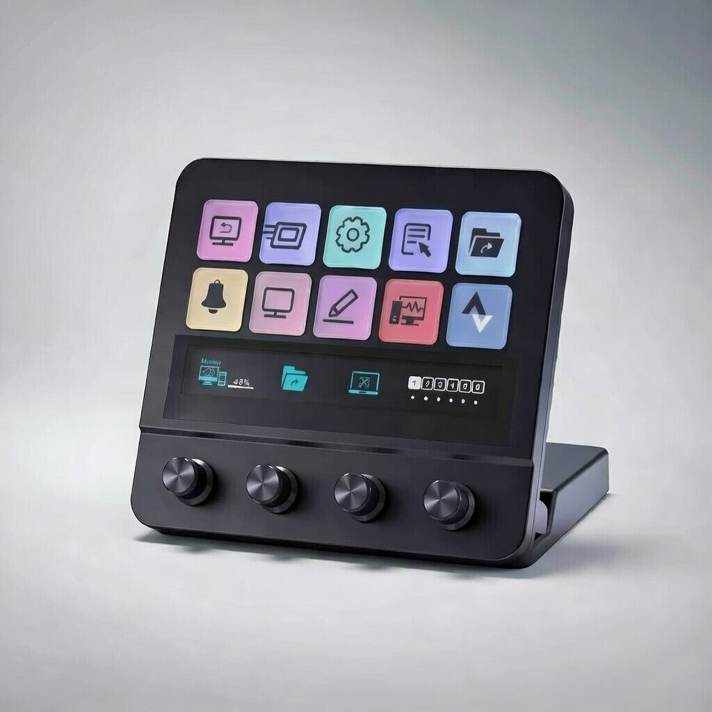 Programmable Stream Deck Keyboard with Four Knobs