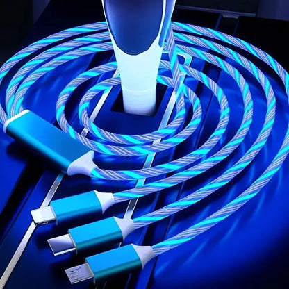 LED Glow Flowing USB Type-C iPhone Charging Cable for Phones