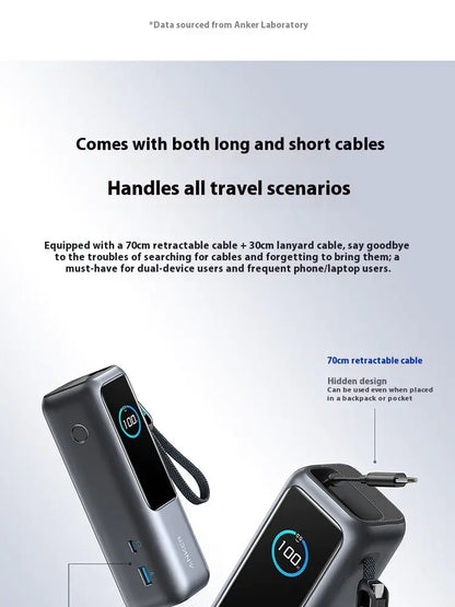 Two-wire Power Bank 25000mAh Fast Charging