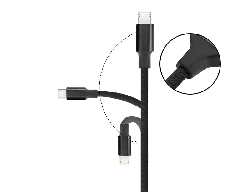 90-Degree USB Charging Cable for Apple & Android