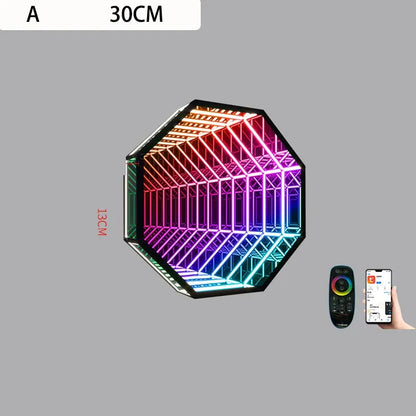 Octagon Infinity Mirror RGB Wall Lamp