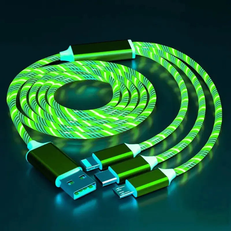LED Glow Flowing USB Type-C iPhone Charging Cable for Phones