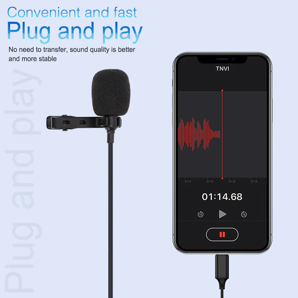 Clip-On Microphone for Apple and Android Phones