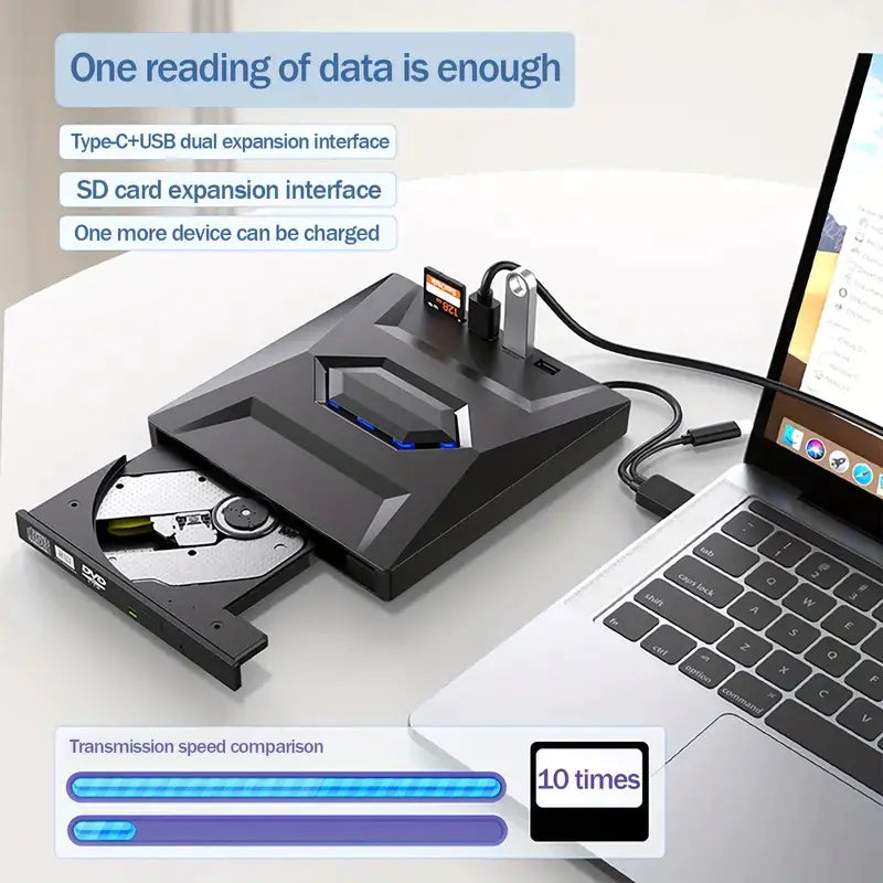 Portable External CD/DVD Drive for Laptop and PC