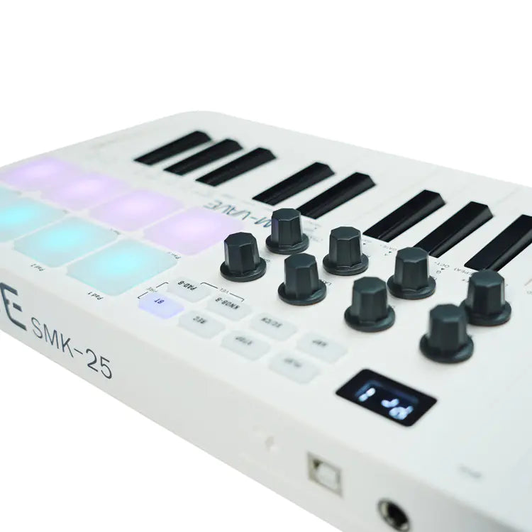 Portable MIDI Keyboard Controller with RGB Pads