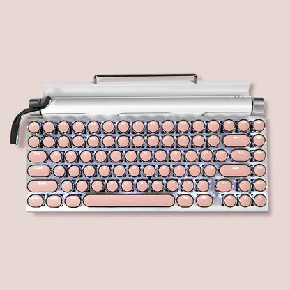 Retro Wireless Bluetooth Typewriter Keyboard with USB