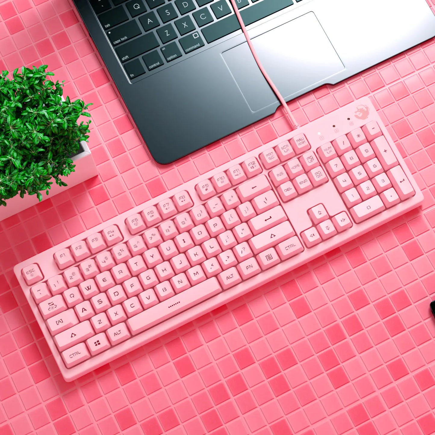 Cute Pink Mechanical Gaming Keyboard for Girls