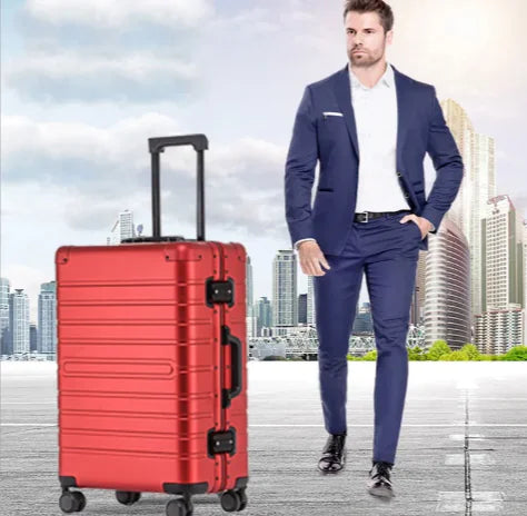 Aluminum Alloy Trolley Suitcase with Universal Wheels