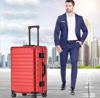 Aluminum Alloy Trolley Suitcase with Universal Wheels