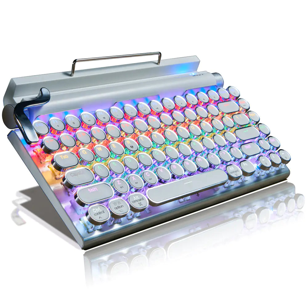 Retro Wireless Bluetooth Typewriter Keyboard with USB