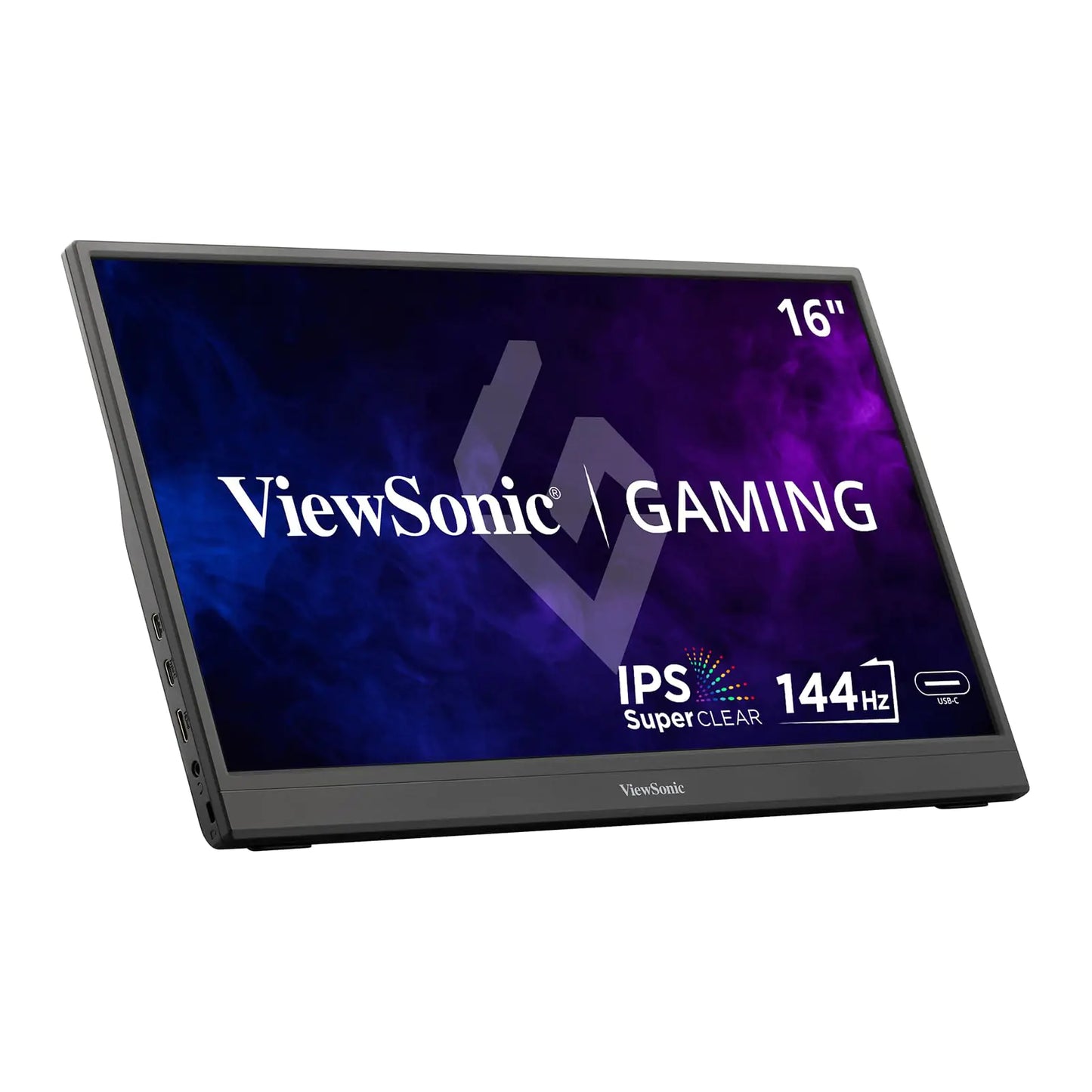 ViewSonic VX1654 16 Inch 1080p Portable IPS Gaming Monitor with 144Hz AMD FreeSync 2 Way Powered 60W USB C Mini HDMI and Built-in Stand with Protective Cover